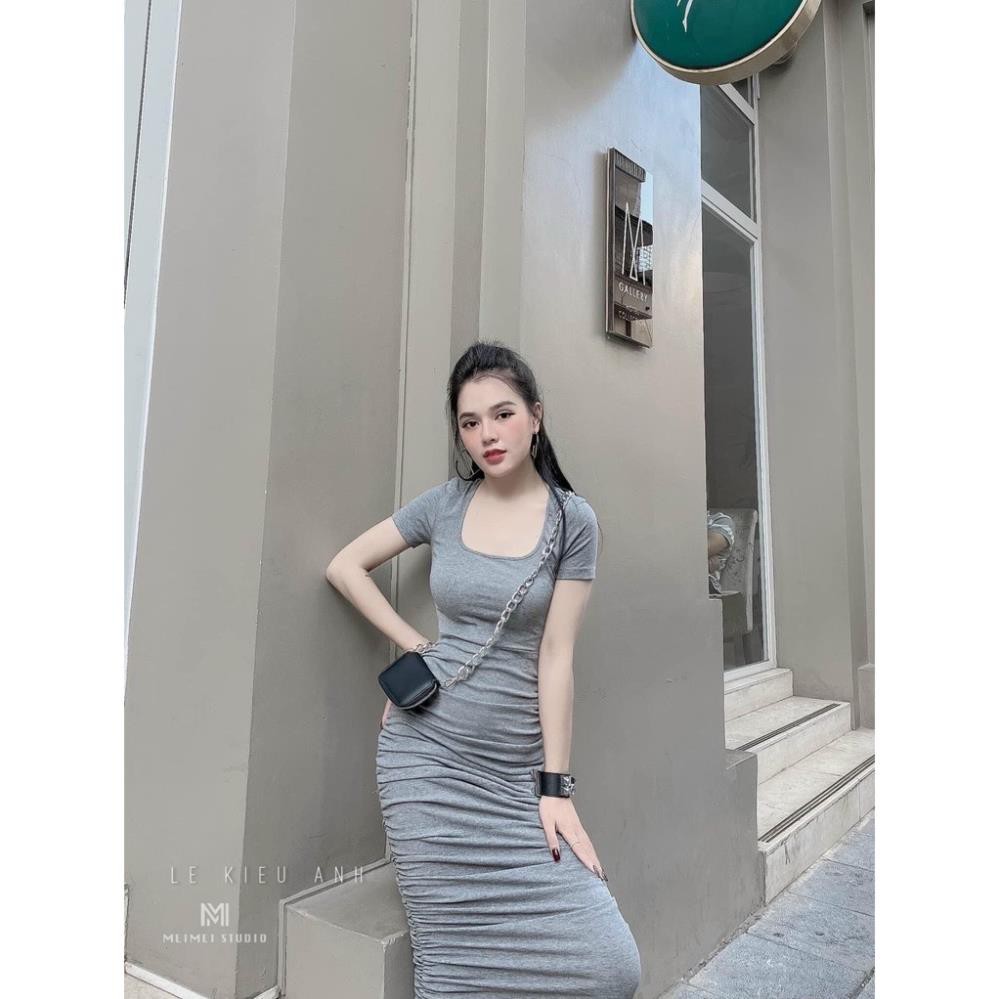 [Siêu Hot] Váy Body Thun Nhún Đan Lưng Cổ Vuông Sang Trọng - Váy Body Dáng Dài Cổ Vuông <3 | WebRaoVat - webraovat.net.vn