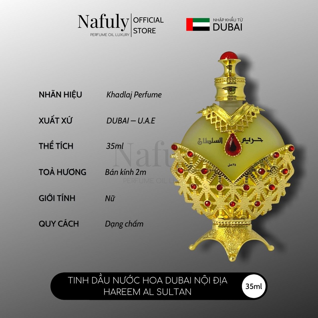 Tinh Dầu Nước Hoa Dubai Queen Công Chúa Vàng Hareem Al Sultan Nội Địa Chính Hãng Cao Cấp Nam Nữ Giá Sỉ TPHCM 35ml