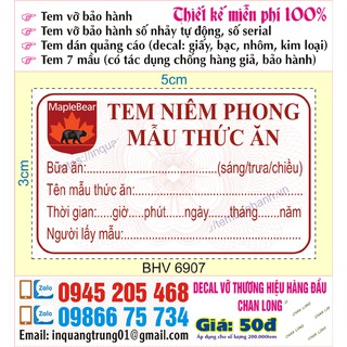 Tem lưu mẫu thức ăn
