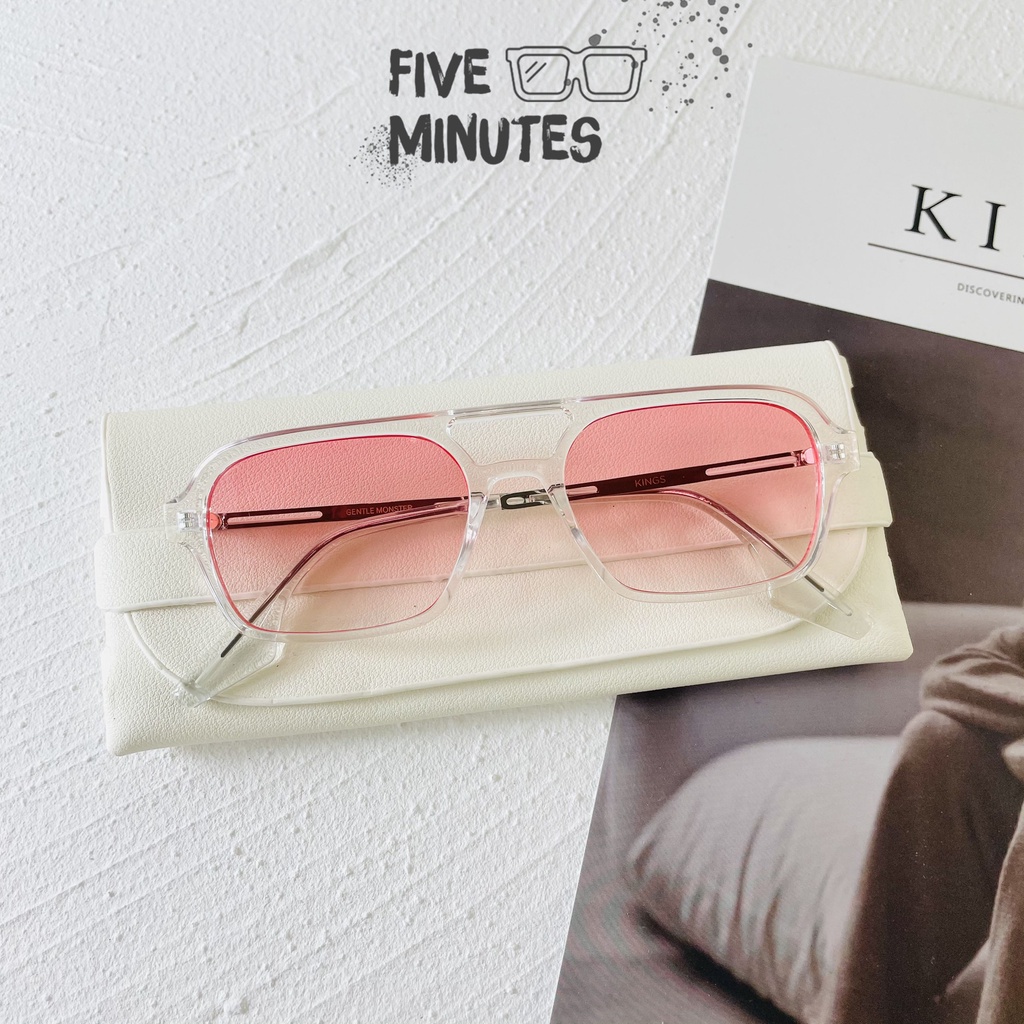 Gọng kính râm nam nữ, kim loại chắc chắn viền mắt nhựa dẻo mắt ngang nhiều màu Fiveminutes Unisex Nam nữ
