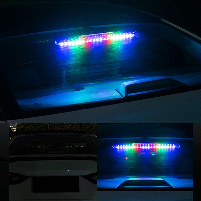 Đèn LED cảnh báo BLALION gắn kính chắn gió phía sau xe hơi USB năng lượng mặt trời nhấp nháy nhiều chế độ