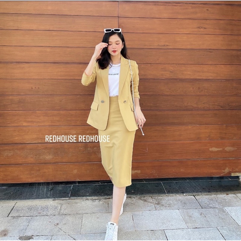 Chân váy bút chì vest