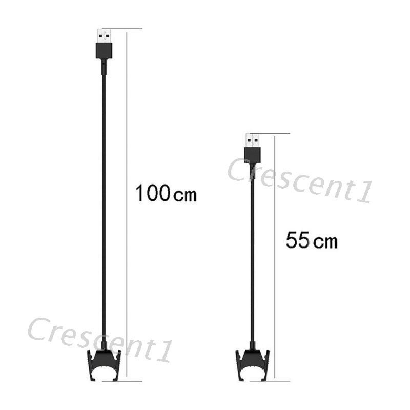 CRE 55CM/100CM USB Charging Cable Charger Cord Clip for Fitbit-Charge 3/4 Smartwatch