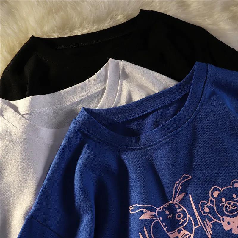 Áo Thun Nữ Ngắn Tay In Hình Gấu Thời Trang Hàn Quốc Mới