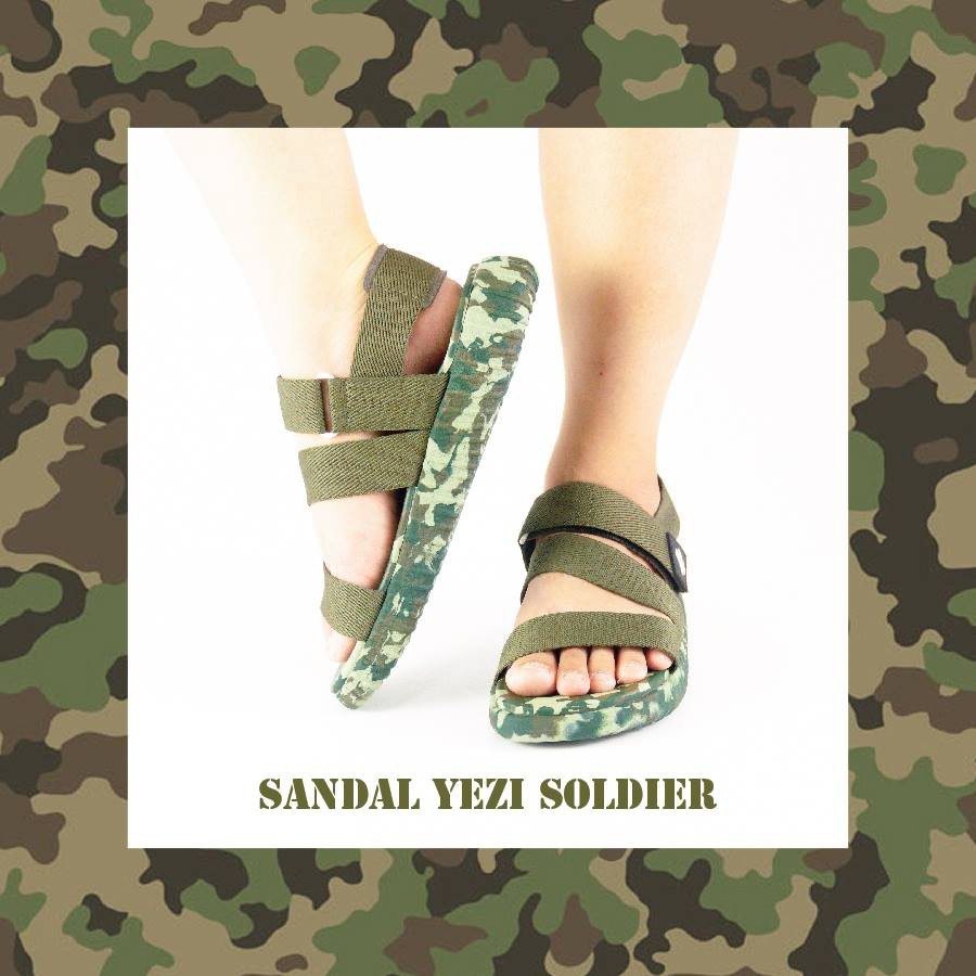 Dép sandal nam nữ SAADO camo xanh rêu đi học, đi chơi [HÀNG CHÍNH HÃNG]