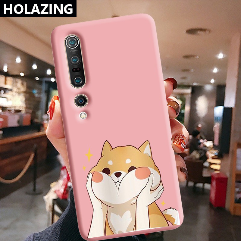 Xiaomi Mi 11 10 Pro POCO M3 X3 NFC F2 Pro Xiaomi Mi Note 10 Lite A3Xiaomi Mi 10 Pro Mi Note 10 Mi A3 Lite POCO X3 NFC X3 F2 Pro Candy Color Phone Cases vỏ điện thoại Cute Shiba Inu Soft Silicone Cover