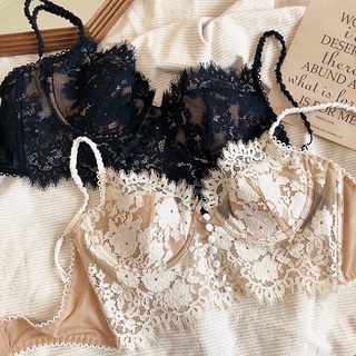 Áo lót, áo bra ren mềm mại phối cúc bọc lụa, có gọng sexy