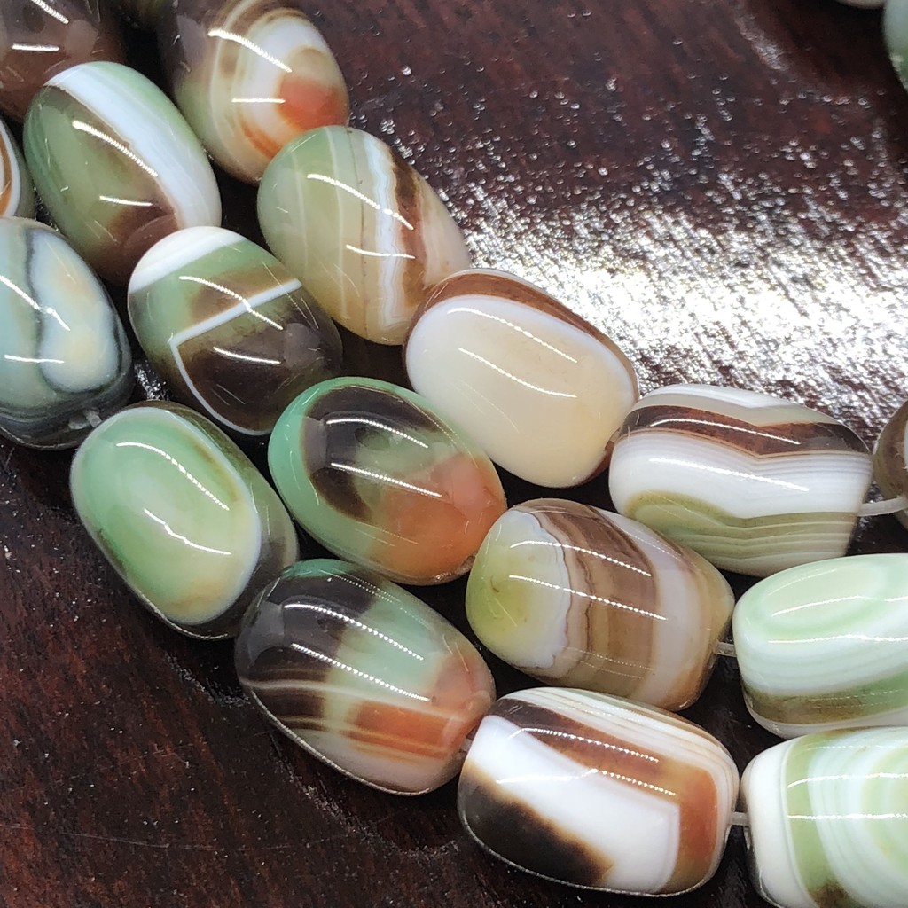 Hạt Đá Malachite Sọc Tự Nhiên Kiểu Xô Mới Dùng Làm Trang Sức Diy