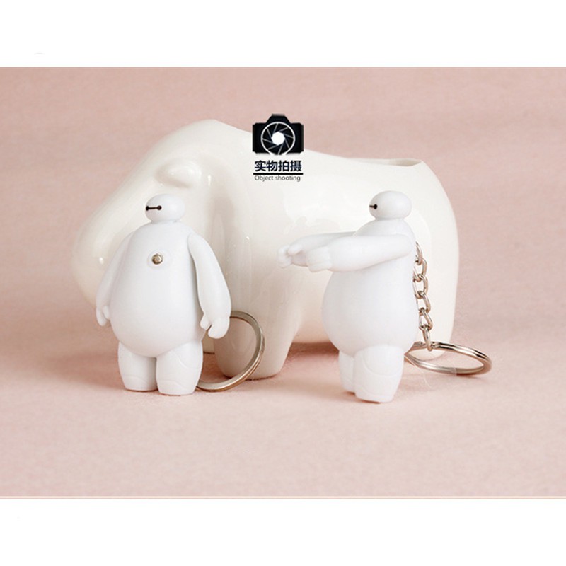 Móc khóa hình nhân vật hoạt họa Baymax trong Big Hero 6 có đèn LED đáng yêu