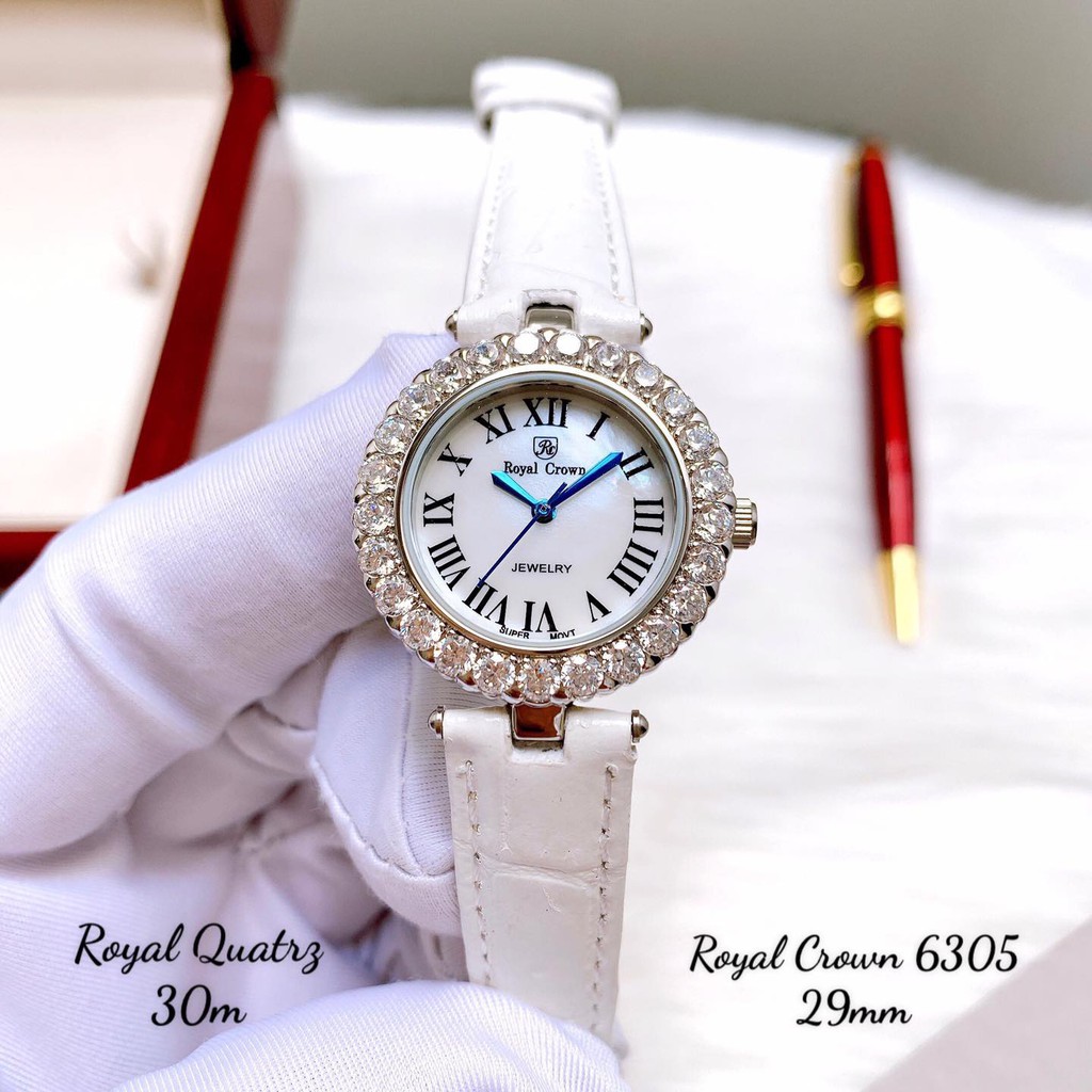 Đồng Hồ Nữ Chính Hãng Dây Da Royal Crown 6305 Chống Nước Chống Xước | BigBuy360 - bigbuy360.vn