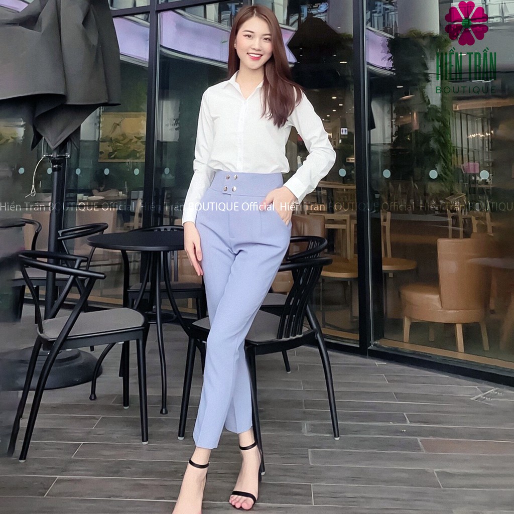 Quần tây nữ Ruby Fashion  đai 4 cúc công sở lưng cao, tôn dáng phối siêu đẹp, vải chống nhăn | BigBuy360 - bigbuy360.vn