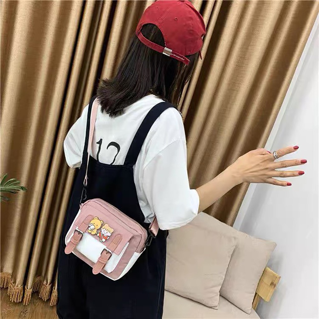 Túi tote vải canvas nữ đẹp đeo chéo đi học nhỏ gọn cute dễ thương giá rẻ TV08