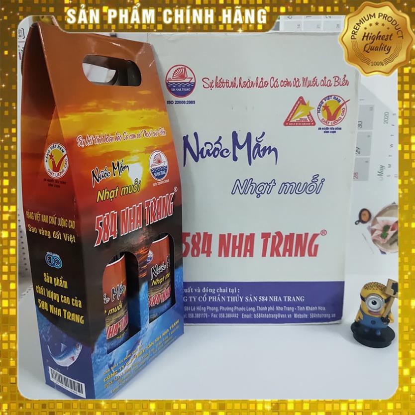 Nước mắm Nhạt muối 40 Độ Đạm - 584 Nha Trang, Nước mắm cho người ăn kiêng, Chai PET 500ml, Date mới nhất