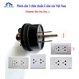 Phích cắm điện 3 chân chuẩn ổ cắm Việt Nam