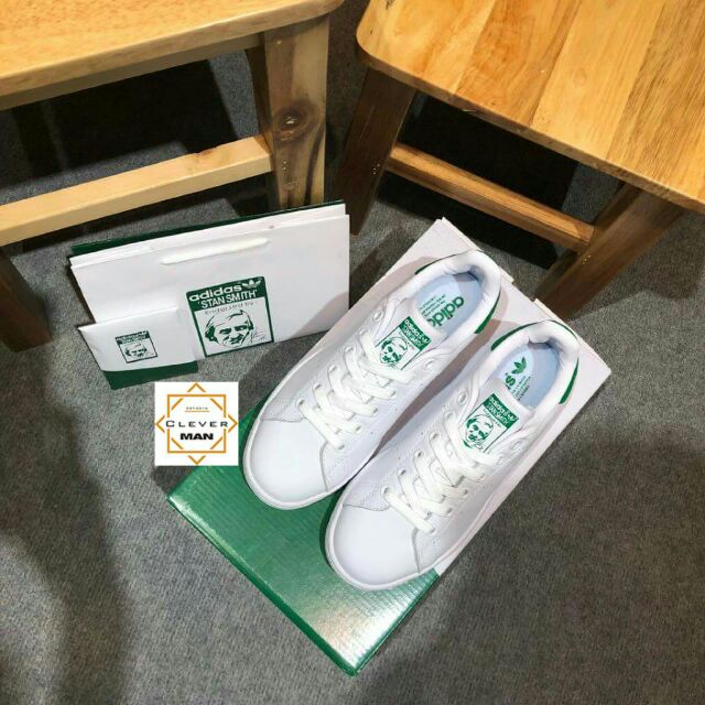 (FULLBOX - CÓ SẴN) giày thể thao STAN SMITH Trắng gót xanh