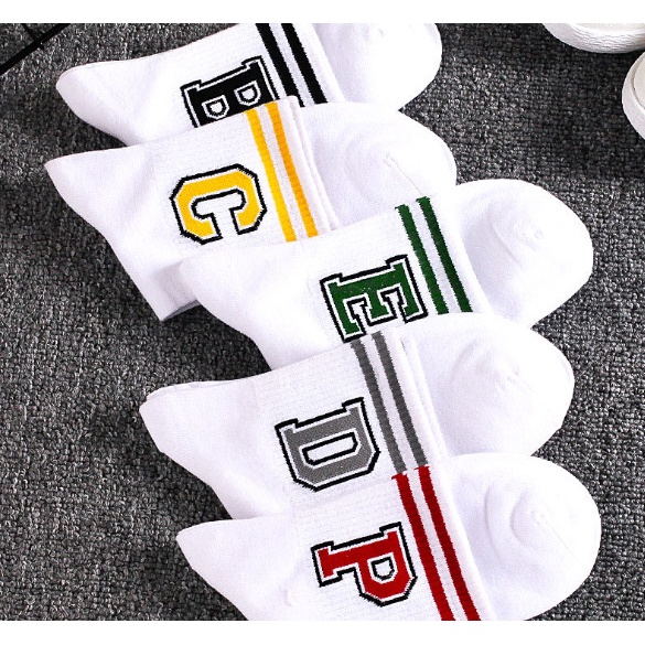 Vớ Tất cổ lửng Nam Nữ chữ cái đủ màu phong cách trẻ trung, năng động