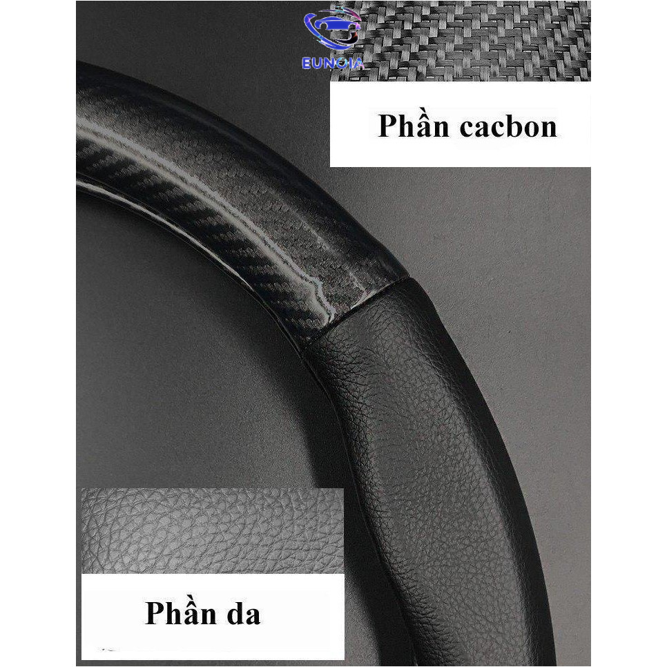 Bọc vô lăng cacbon ô tô chống trơn trượt logo tất cả các hãng xe