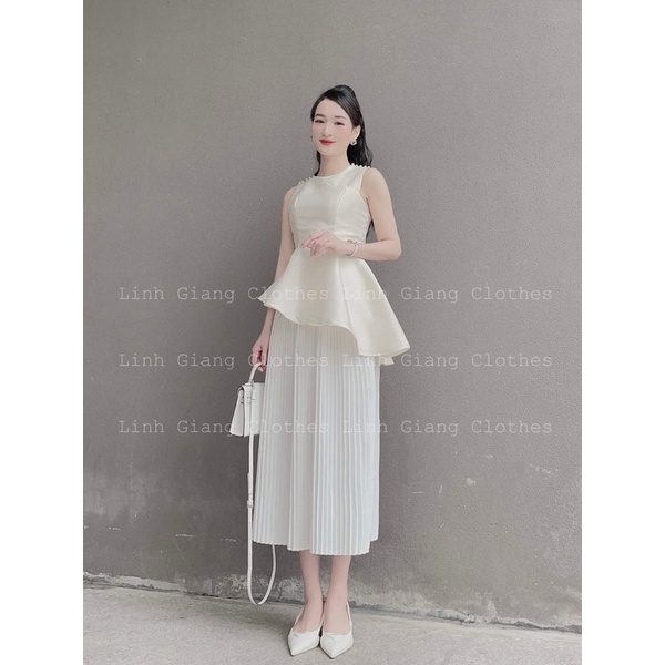 ÁO TAFTA đính ngọc vạt chéo 🥰 hottrend áo dáng peplum nút ngọc😘😘😘 | BigBuy360 - bigbuy360.vn