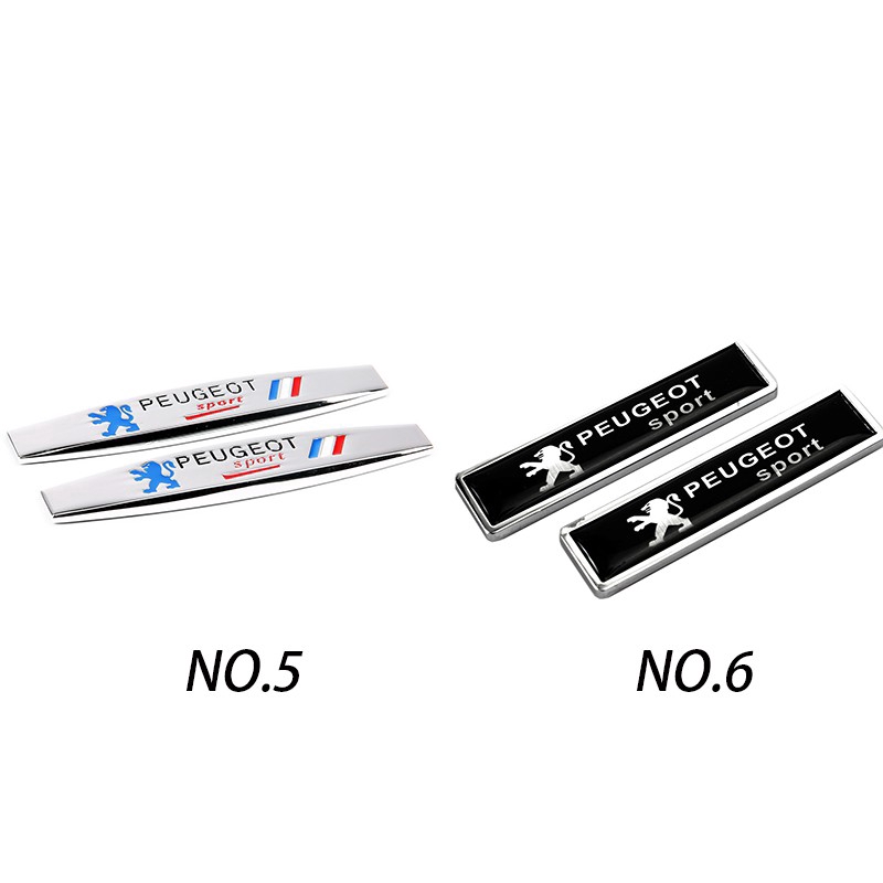 Set 2 miếng dán kim loại chữ in cho xe Peugeot 307 207 408 208 301 3008 2008
