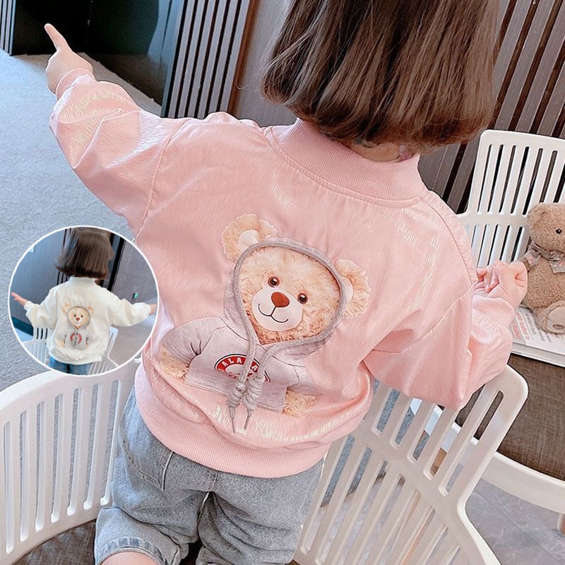 Áo Khoác Bé Gái Tay Dài Chống Gió Thiết Kế Đơn Giản Thời Trang