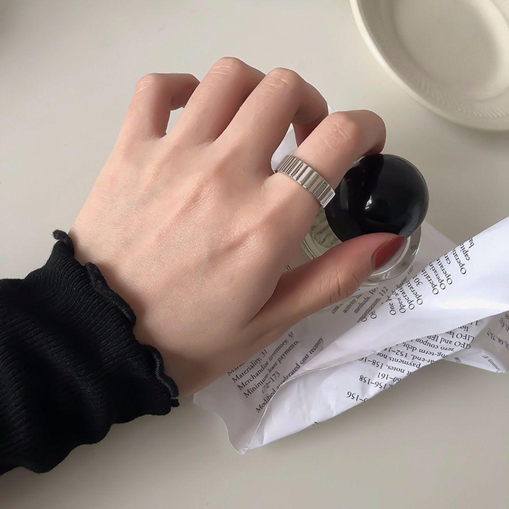 Nhẫn Hở Mạ Bạc Hình Bánh Răng Phong Cách Retro Cho Cặp Đôi