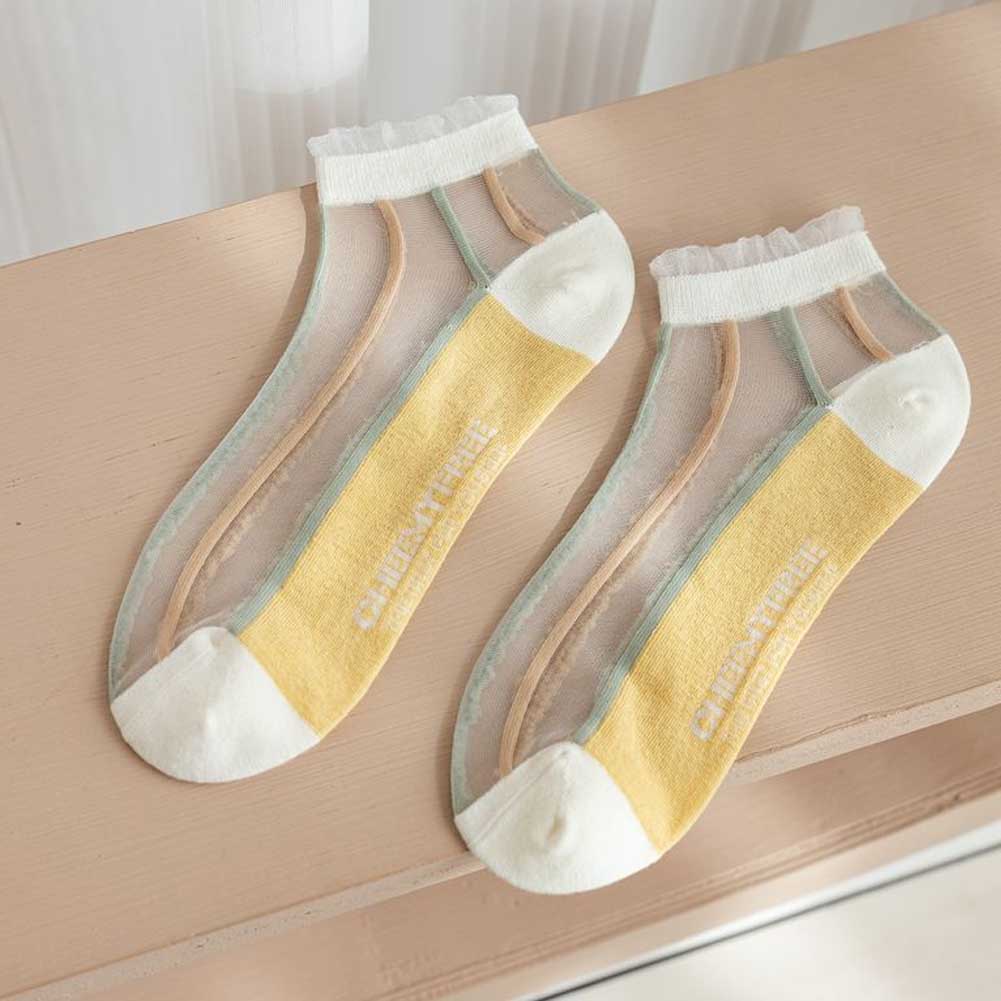 Đôi Vớ Cotton Thấm Hút Mồ Hôi Thoáng Khí Họa Tiết Hoa Thời Trang Mùa Hè Dành Cho Nữ