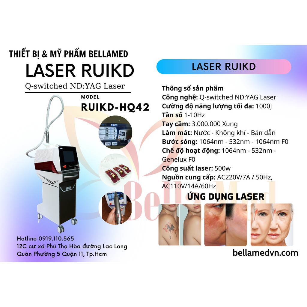 Máy laser xóa xăm hàn quốc RuiKD Model ruikd-HQ42