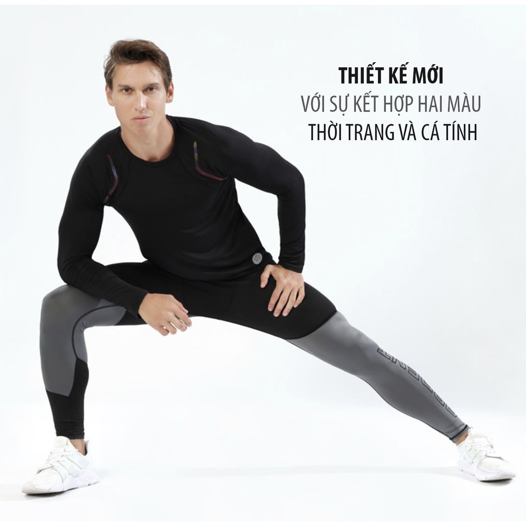 Quần Legging ĐEN XÁM Nam tập Gym - N207