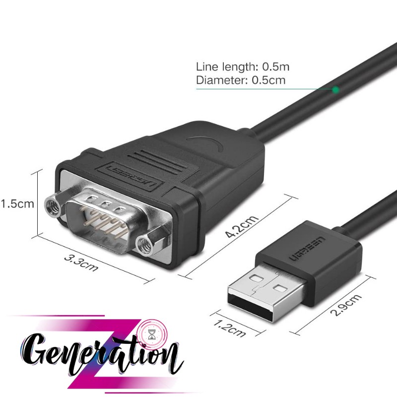 Cáp chuyển USB 2.0 ra RS232 Ugreen 30988 - Ugreen 30989