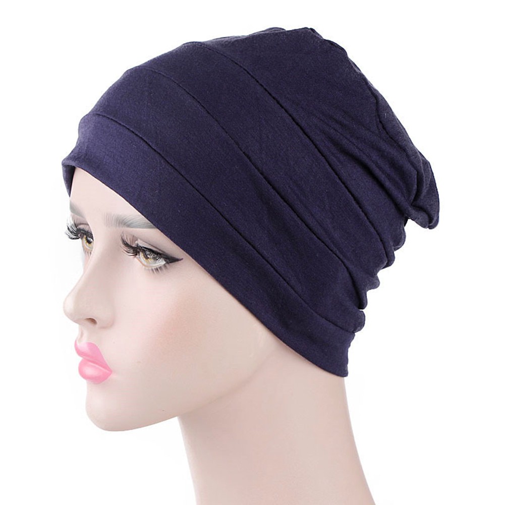 Mũ Beanie Cotton Màu Trơn Chống Rụng Tóc H34
