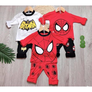 Bộ siêu nhân dài tay vải cotton mềm mịn, co dãn 4 chiều cho bé từ 8-20kg