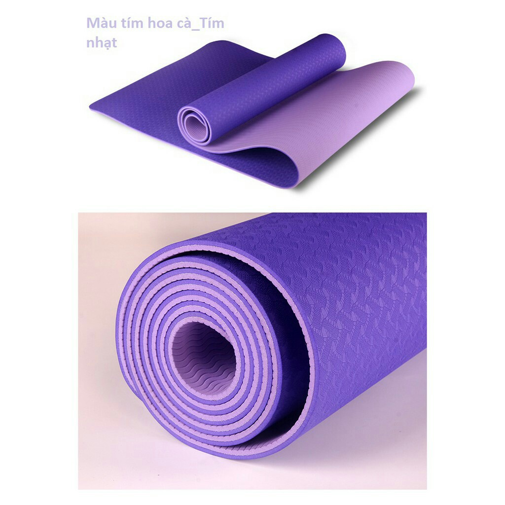 Combo Thảm Yoga 6mm TPE 2 Lớp + Chai Xịt Vệ Sinh ( Tặng Túi Lưới)