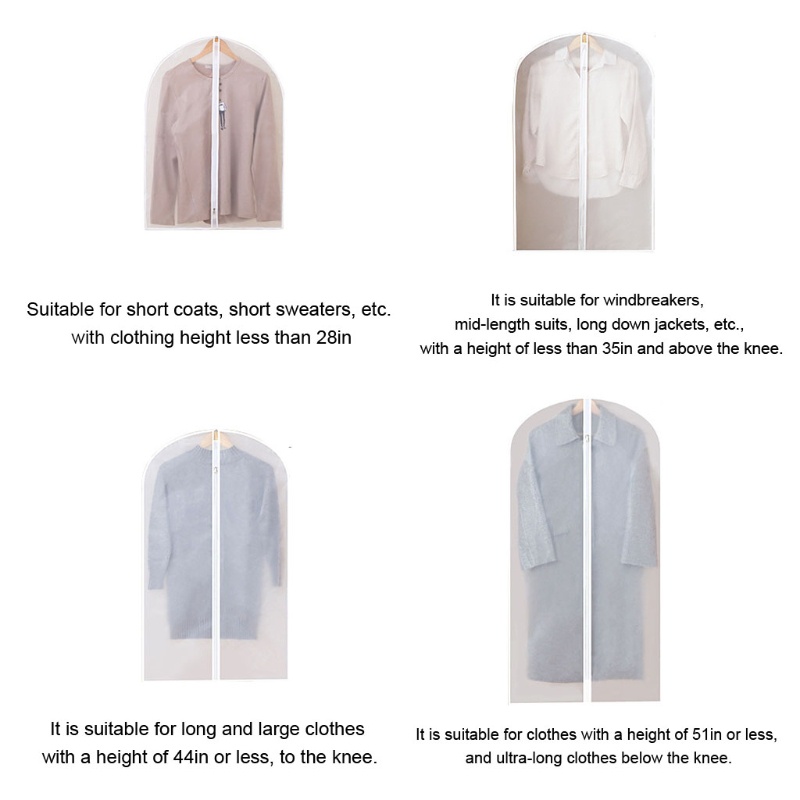 Bộ 6 Túi Khóa Kéo Đầy Đủ Bảo Vệ Quần Áo Chống Bụi Chống Nước Thoáng Khí