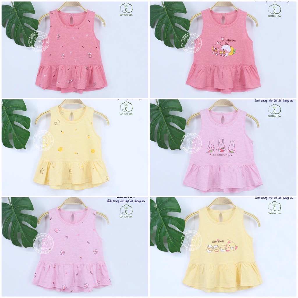 [Rẻ Vô Địch] Áo ba lỗ cotton bé gái DMA308 Dokma