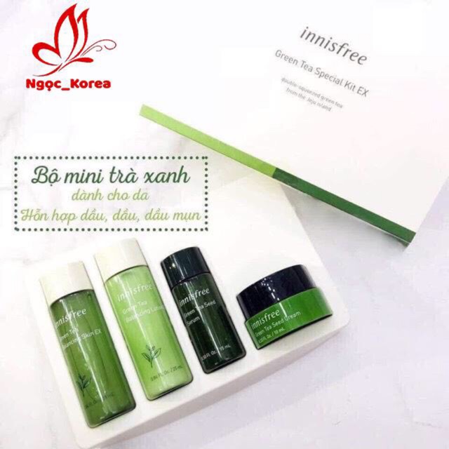 BỘ DƯỠNG DA KIT TRÀ XANH 4 MÓN INNISFREE GREEN TEA SPECIAL KIT EX