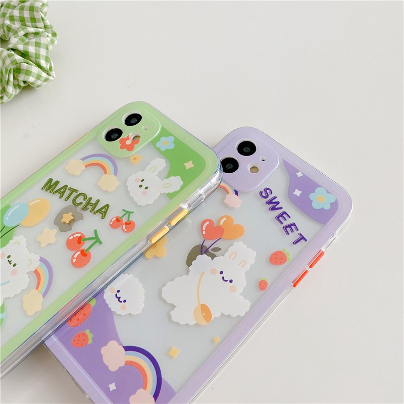 Ốp lưng iPhone 11 Pro Max / iPhone12 / iPhone X / iPhone 7 Plus / iPhone 8 / iPhone 6 / iPhone11 Hình gấu bông trong suốt TPU chống rơi ốp điện thoại