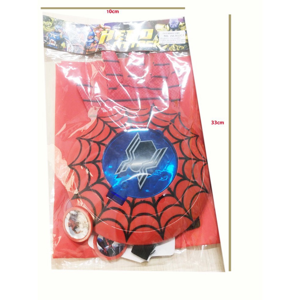 Đồ chơi siêu nhân người nhện, Spider-man, combo găng tay, áo choàng và khiên bắn đĩa có nhạc đèn KidsToys TV