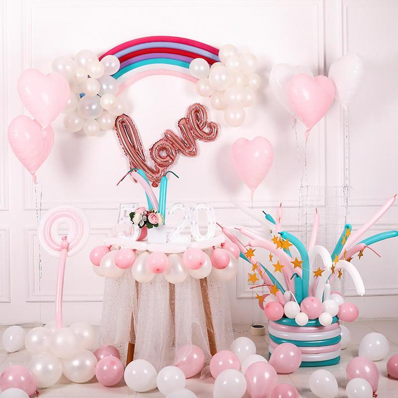 Set 10 Bong Bóng Latex Ánh Kim Ngọc Trai / Dài Xoắn Kim Loại Trang Trí Tiệc Cưới / Sinh Nhật