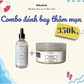 Combo serum mờ thâm và scrub giảm mụn thetiaoherbs