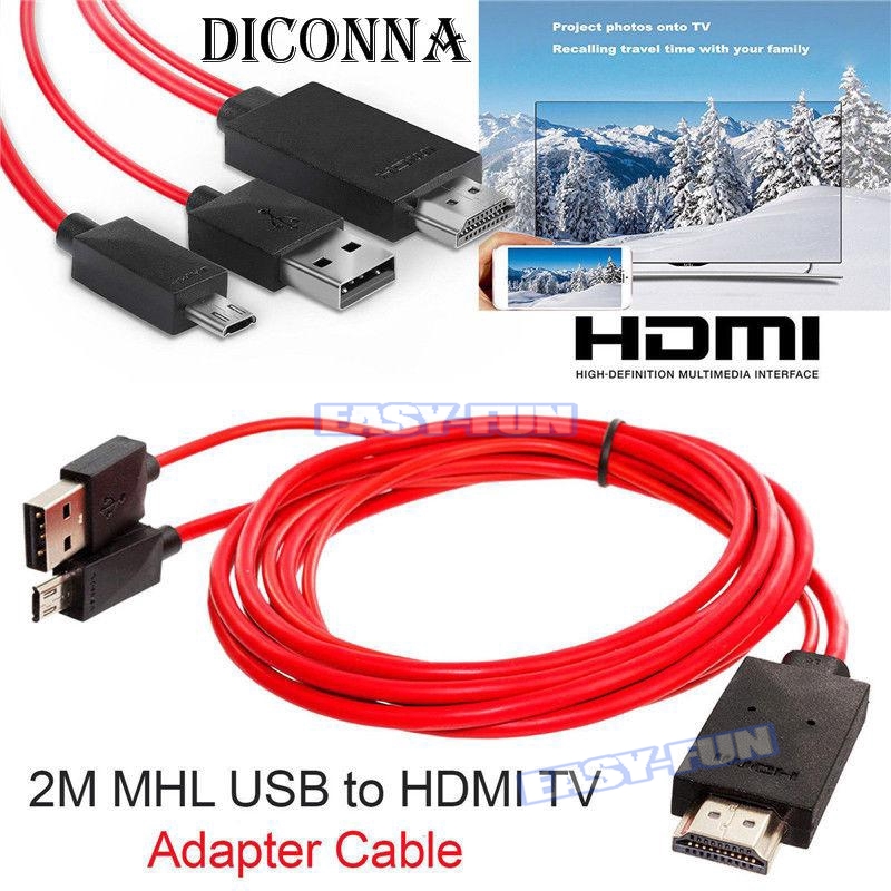 Dây cáp TV chuyển đổi MHL sang HDMI/Micro USB sang HDMI 1080P HD cho Android 11pin