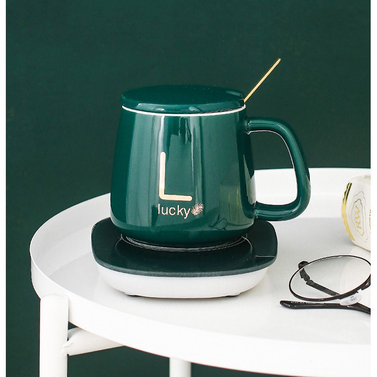 BỘ CỐC HÂM NÓNG kèm đế điện, Cốc giữ nhiệt hâm nóng trà, cafe, sữa - Hộp quà tặng sang trọng - Gia dụng SmartSun