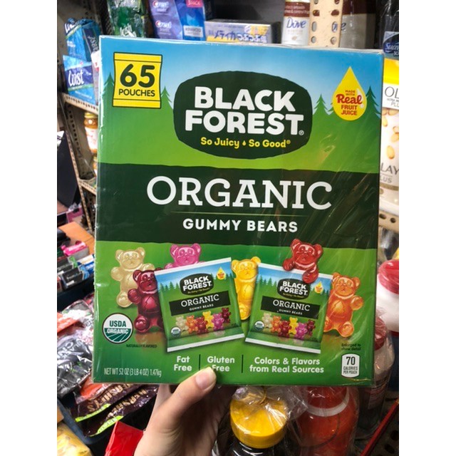 Date 2 / 23 - Kẹo dẻo gấu trái cây hữu cơ Black Forrest Organic Gummy Bears hộp 65 gói