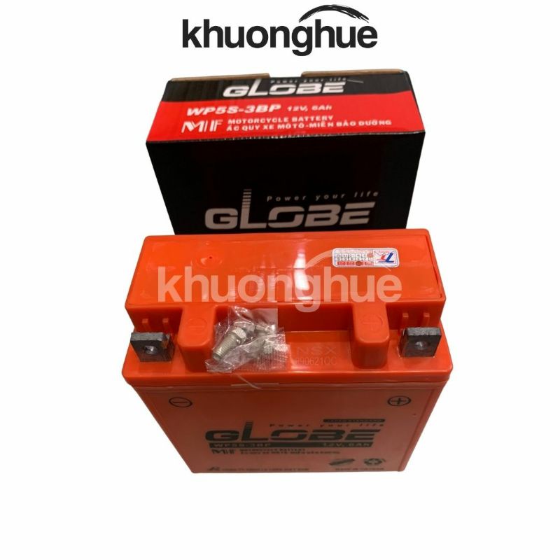 Bình điện, bình khô Globe 12V/ 6Ah xe Sirius, Taurus, Jupiter