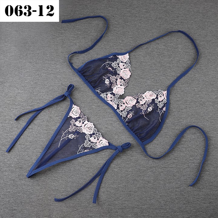 Bộ đồ lót lọt khe lưới thêu hoạ tiết sexy - Bộ đồ lót lưới thêu AQ063 | BigBuy360 - bigbuy360.vn