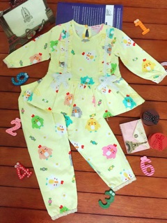 Combo 3 pijama vải thô cho bé gái