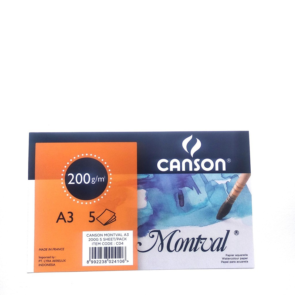 Giấy vẽ màu nước Canson Montval 200GSM A3