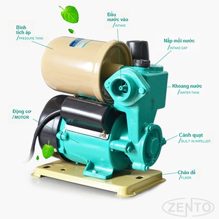 Máy bơm tăng áp tự động có bình tích áp zento 370A