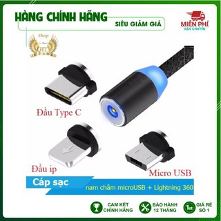 [HÀNG XỊN] Dây SẠC nam châm dây phát sáng 3 đầu-Thích hợp tất cả dòng máy ios typec micro