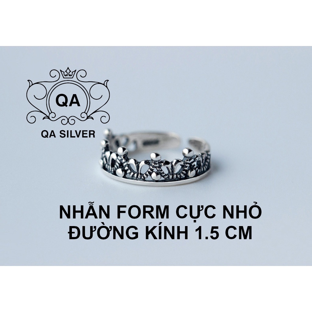 Nhẫn bạc thái vương miện form nhỏ đeo ngón út nhẫn đeo chân S925 CROWN Silver Ring QA SILVER RI170202