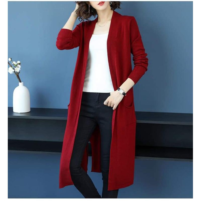 Áo khoác cardigan dáng dài len mịn hàng cao cấp.